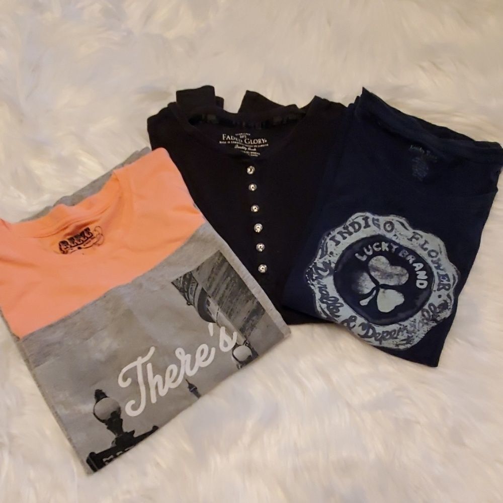 Lucky brand and Freeze graphic tee shirts